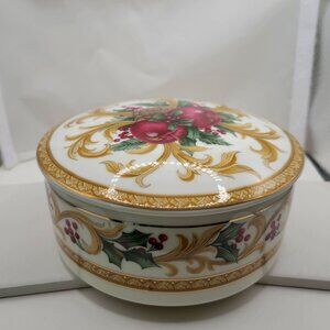 Vintage Mikasa Christmas Trinket Box with Lid